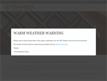 Tablet Screenshot of letterpresschocolate.com